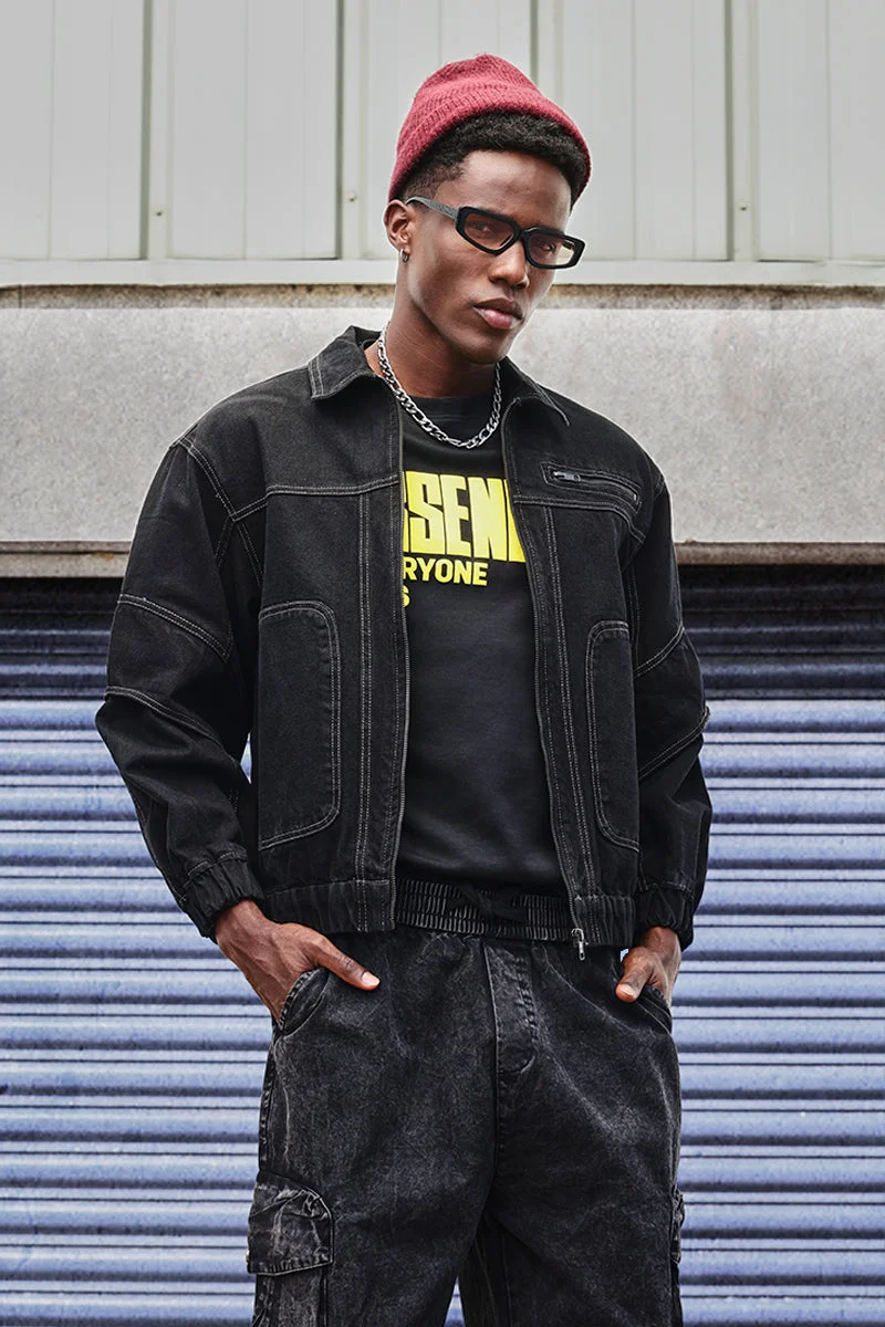 SNITCH GRIND STAYDRVN Denim Biker Jacket